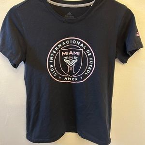 Adidas Inter Miami CF Messi T Shirt Black Logo